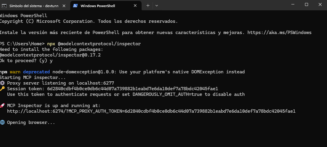 Ejecutar MCP Inspector